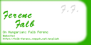 ferenc falb business card